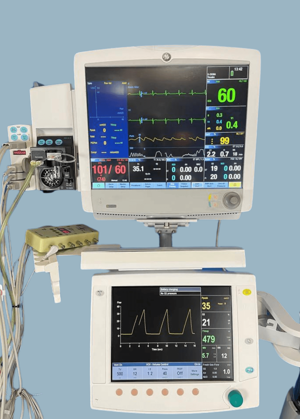Datex Ohmeda Aespire View Anesthesia Machine with B650 Monitor - Pro Medizone